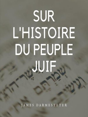 cover image of Sur l'histoire du peuple juif